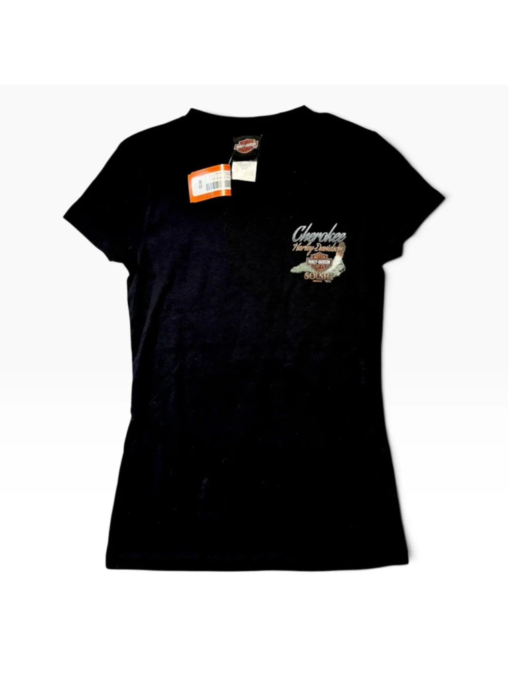 Women's Harley-Davidson Cherokee NC Graphic Short Sleeve Tee Black Size XS New
